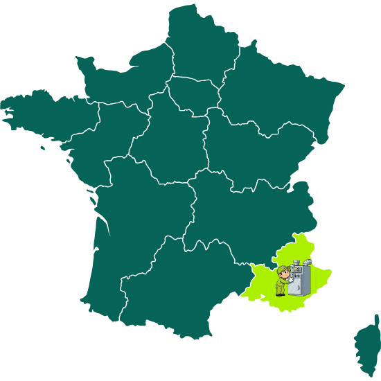 Carte de la région Provence-Alpes-Côte d'Azur